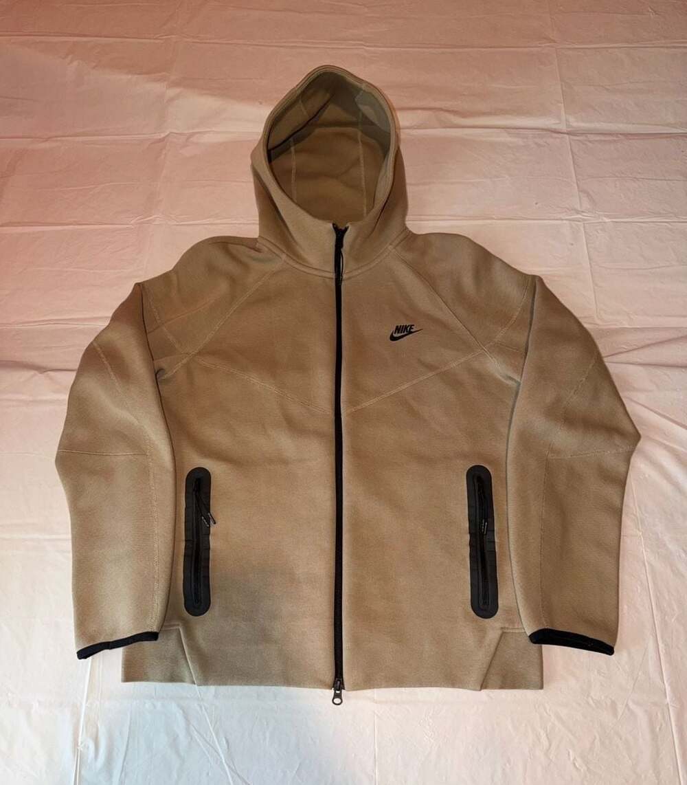 Nike Tech Fleece Sportswear Full-Zip Hoodie (Khaki/Black) FB7921-247